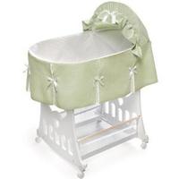 Badger Basket Portable Bassinet 'n Cradle - Pleated - Sage