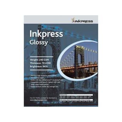 Inkpress Glossy, Single Sided Gloss Surface Inkjet Paper, 240gsm, 10.4 mil., 11x17 , 100 Sheets