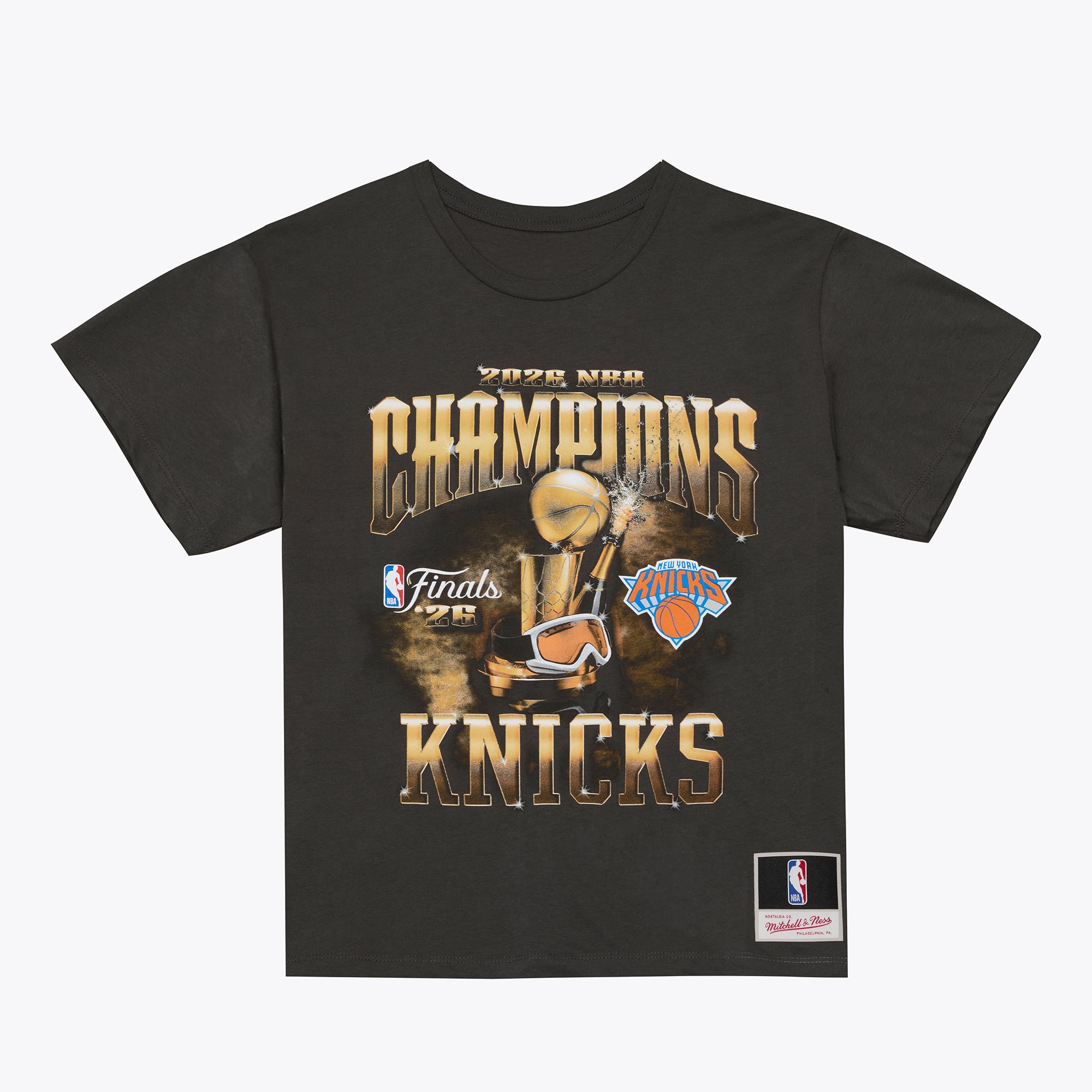 Mitchell & Ness Herren-T-Shirt in Schwarz, New York Knicks, NBA-Finalsieger 2026