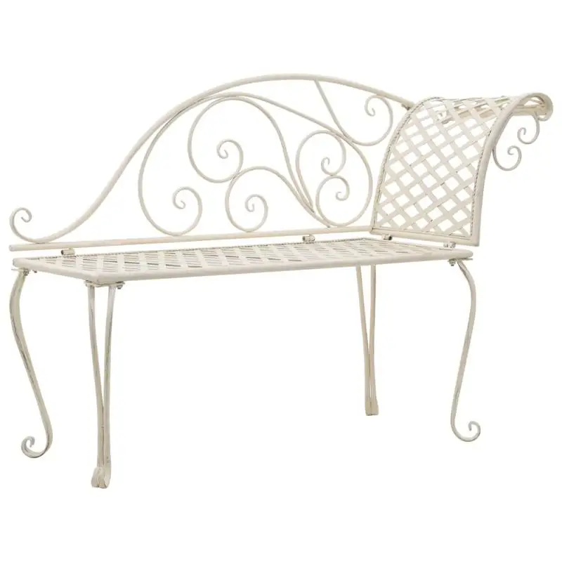 Chaise longue de jardin d'extérieur en métal robuste, au design ergonomique et ornée de décorations. Chaise longue de jardin ergonomique en métal, transat décoratif d'extérieur pour patio et jardin