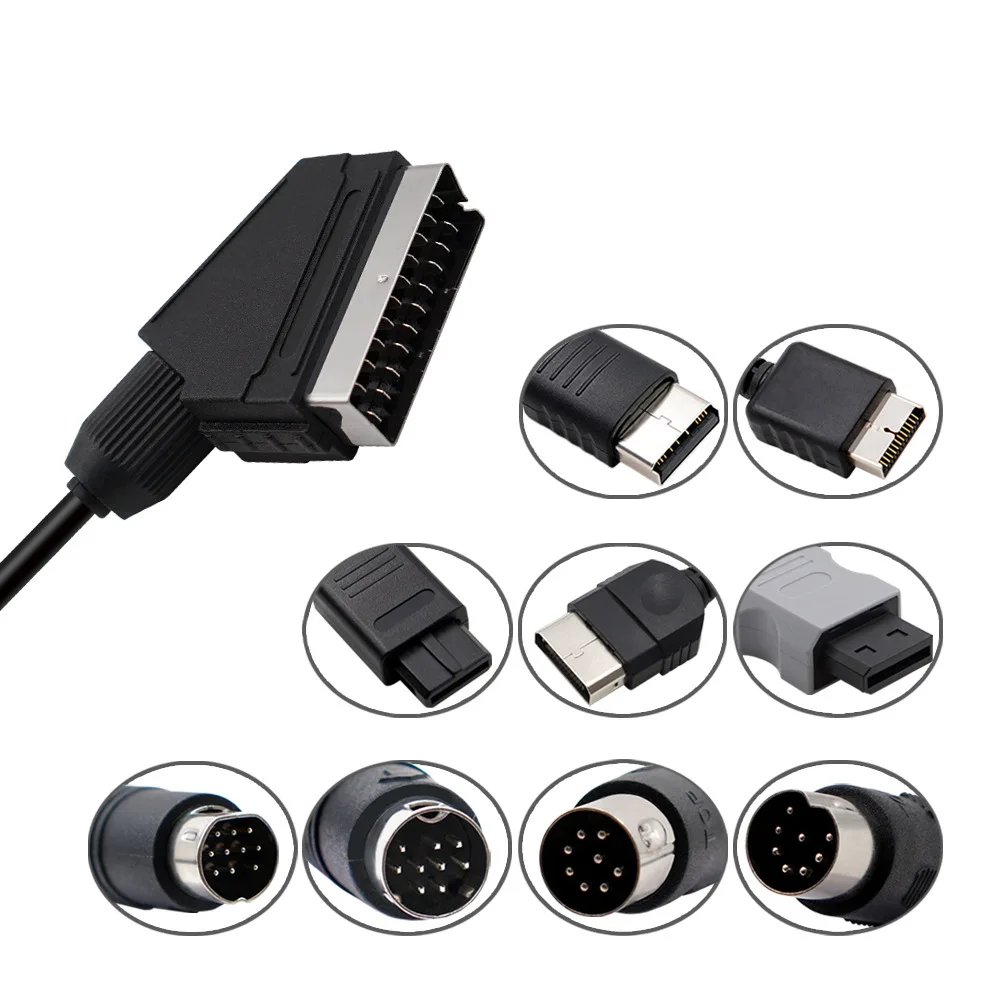 RGB-Scart-Kabel für PS2/SEGA MD1/MD2 Megadrive1/DC/Gensis1/XBOX/WII