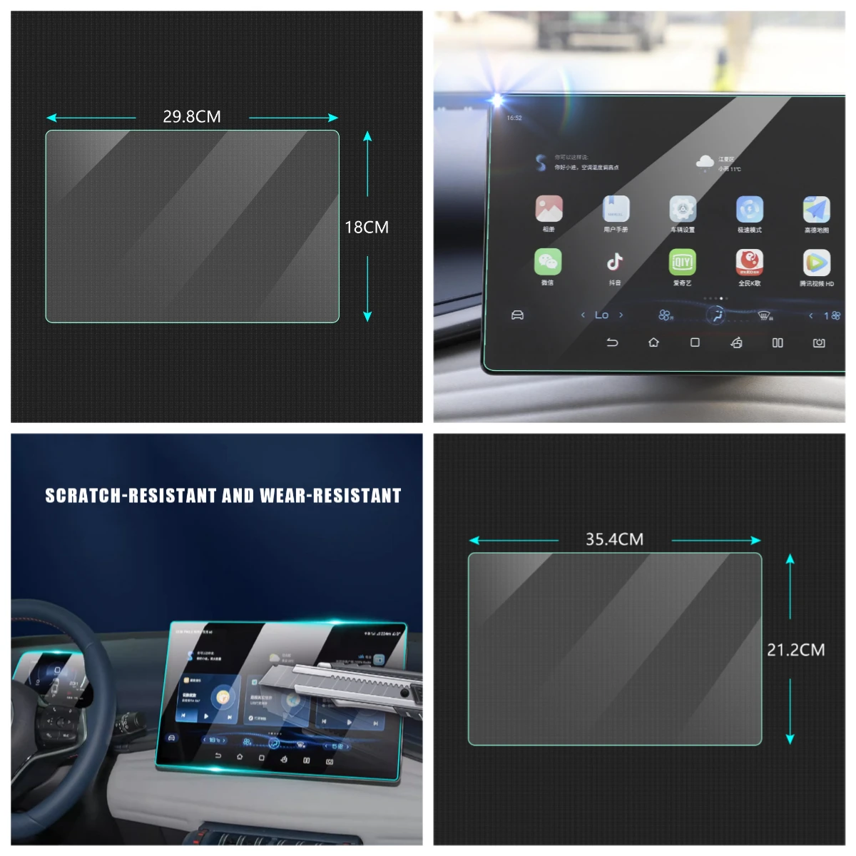 HD Gehärteter Glasfilm Displayschutz für BYD Atto 3 2022-2025 Navigations-Schutzabdeckung Auto-Zubehör Image