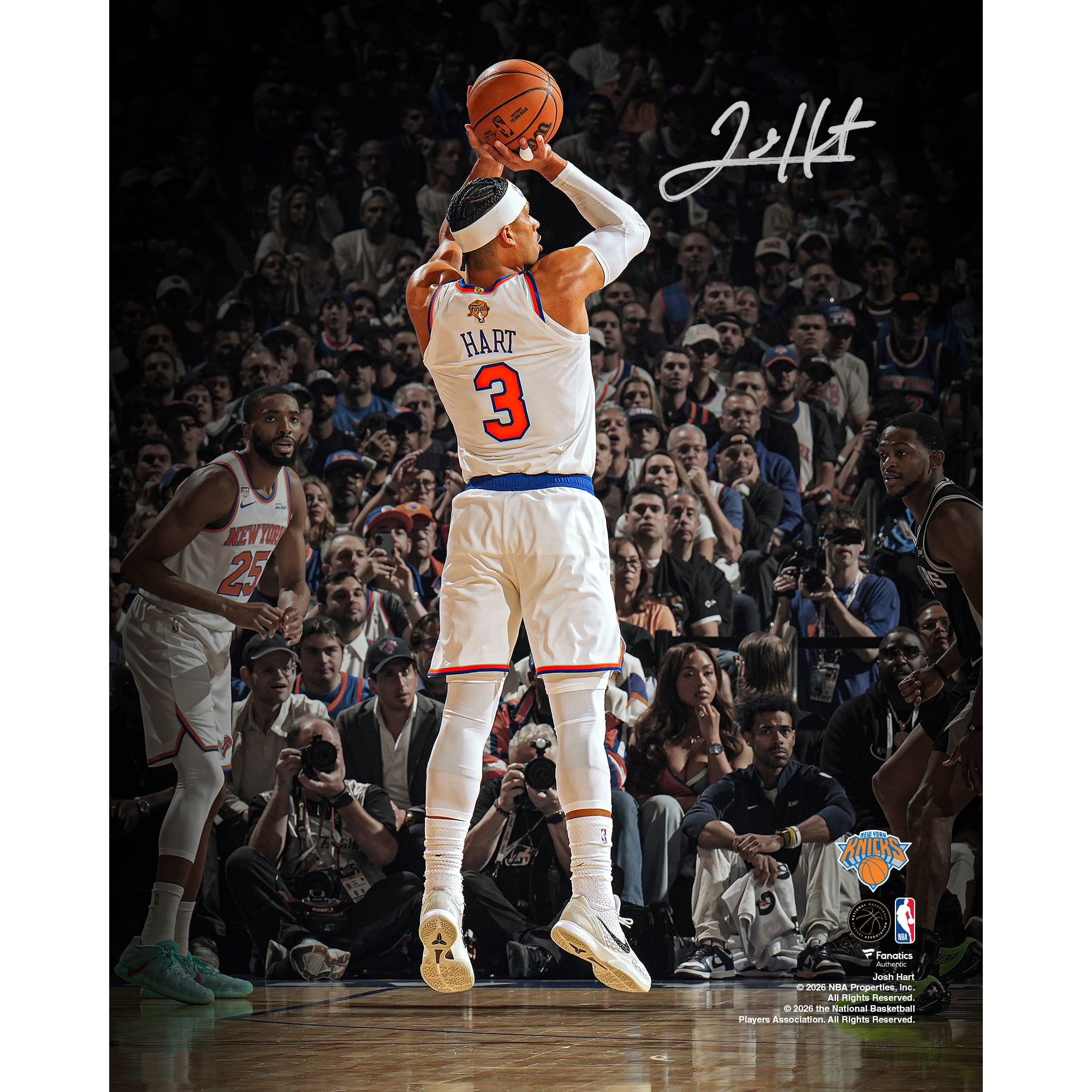 Josh Hart, New York Knicks, signiertes 8" x 10" Action-Foto der NBA-Finals-Champions 2026