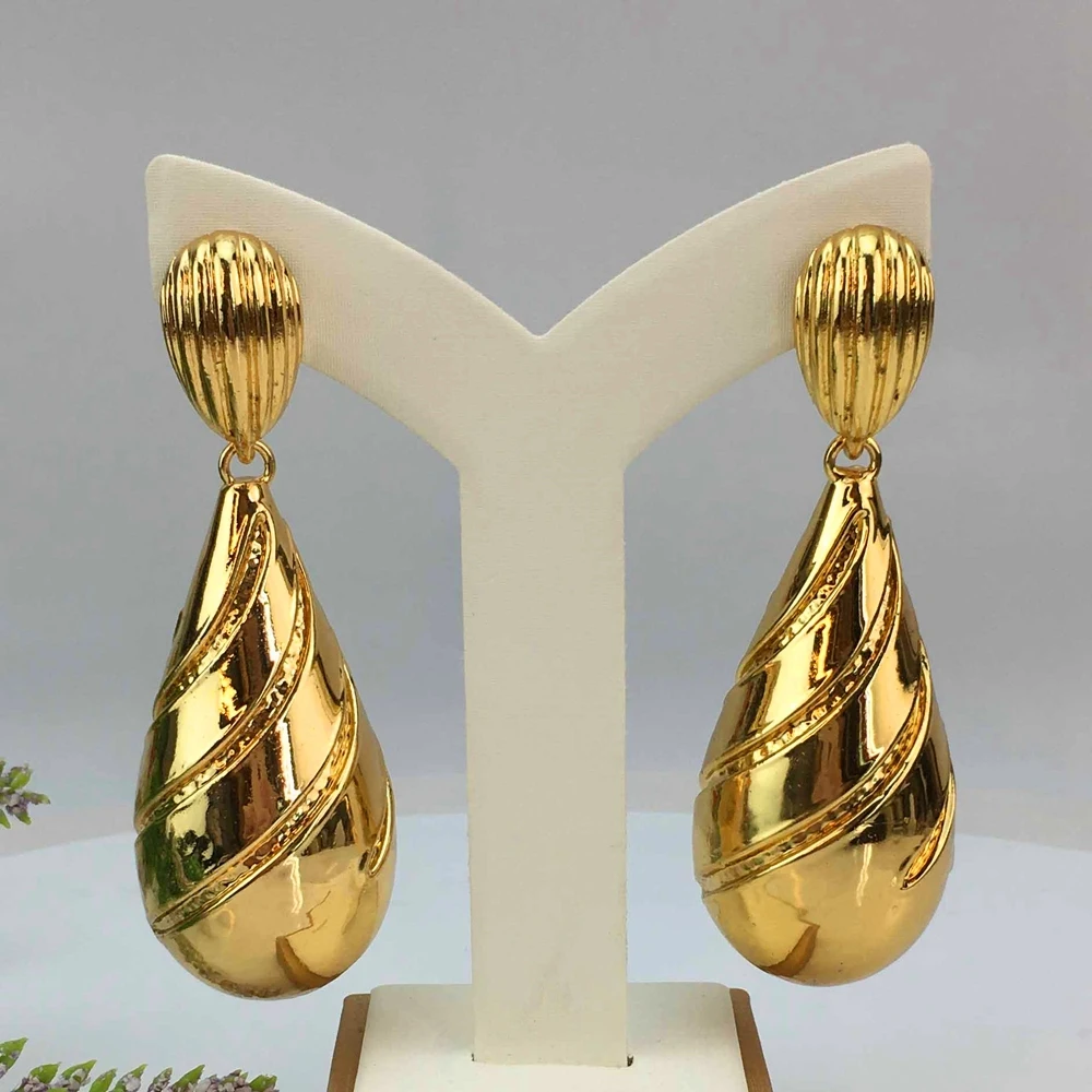 Yuminglai Mode Luxus Dubai Schmuck Accessoires hochwertige Qualität große Wasser tropfen Ohrringe für Frauen fhk18237 Image
