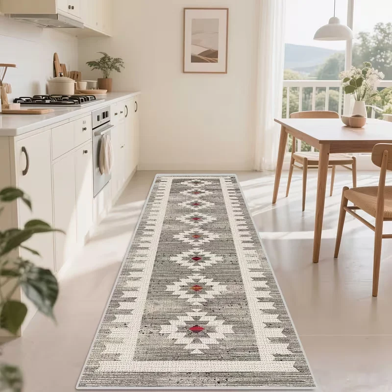 Anti Slip Floor Mat Extra Long Runway Mat Durable Washed Floor Mat Kitchen Living Room Corridor Terrace Dining Table Decor Mat