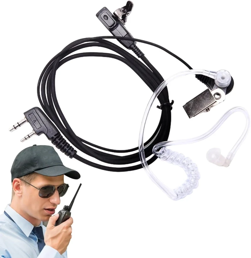 2-Pin-PTT-Mikrofon-Headset mit verdecktem Akustikschlauch und In-Ear-Ohrhörer für Kenwood TYT Baofeng UV-5R BF-888S CB Funkgeräte-Zubehör Image