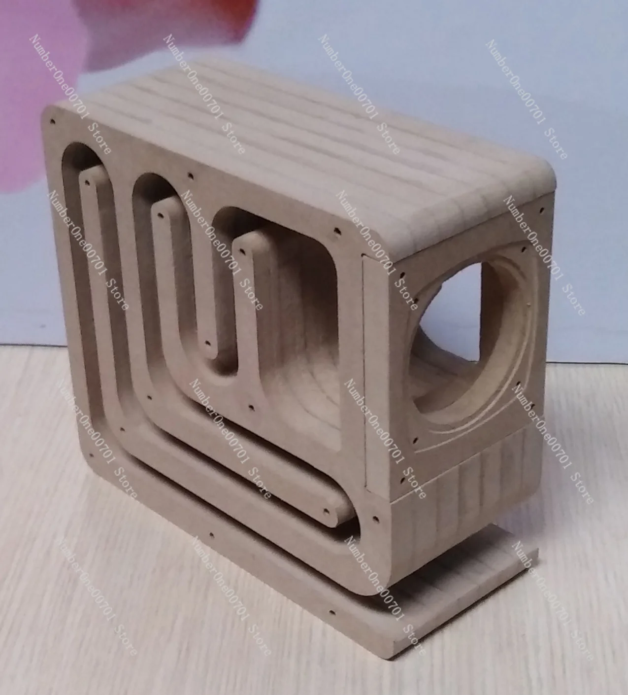2/3/4 Zoll Holz-Labyrinth-Lautsprecherbox – DIY Leergehäuse für Regal-/Desktop-Audio (Paar)
