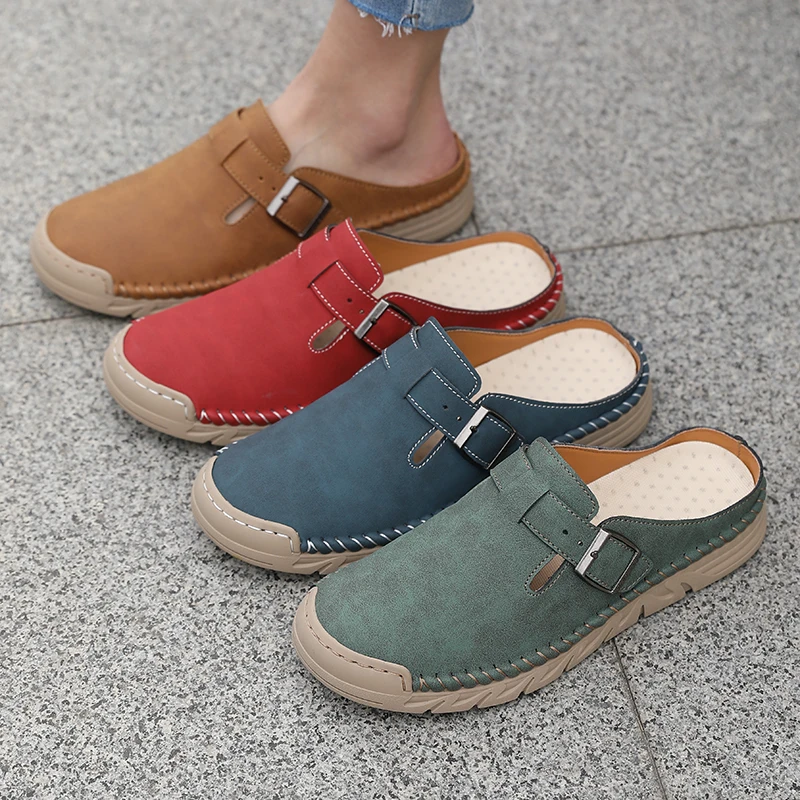 Handgefertigte Lederschuhe für Damen, Bequeme Slip-On Loafer, Damen-Lederschuhe, Mokassins, Wanderschuhe, Sommer Direktverkauf