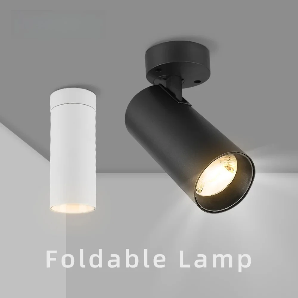 Faltbarer LED-Strahler Downlight 7W 15W Aufputz-COB-Deckenleuchte Drehbarer Strahler für Bekleidungsgeschäfte und Ausstellungsräume AC220V
