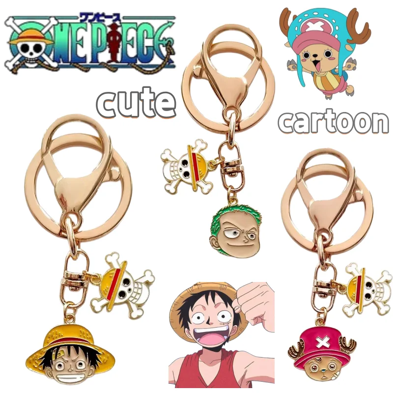 Neuer One Piece Schlüsselanhänger Kreativer Luffy Zoro Schlüsselanhänger Hochwertig Modisch Personalisiert Tragbarer Schultaschen-Anhänger Geschenk Image