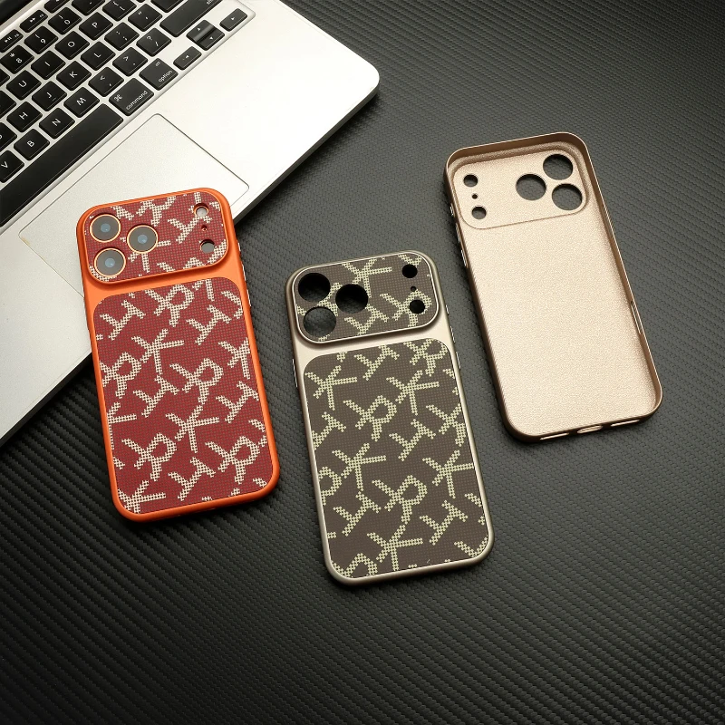 Einfarbige Matte Harte PC-Kunstleder-Handyhülle für iPhone 17 Pro Max 15 14 13 16 Pro Max mit Magsafe Magnetischer Rückseite Image