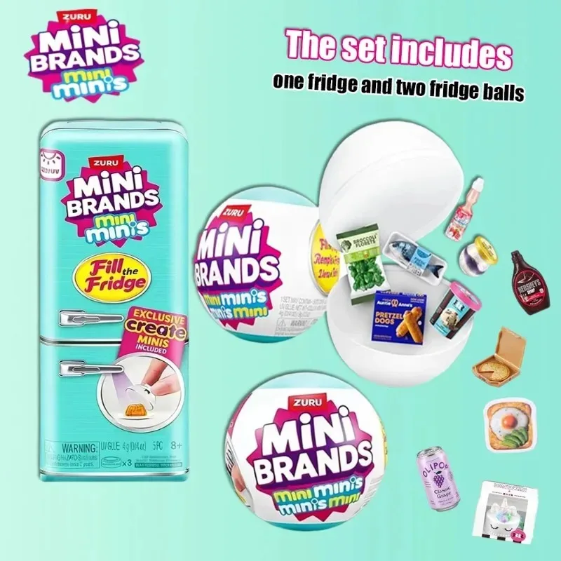 ZURU Mini-Kühlschrank-Set Mini Brand Ball Series Mysteriöse Überraschungsbox Puppenhaus Spielzeug Dekoration Geschenk Image