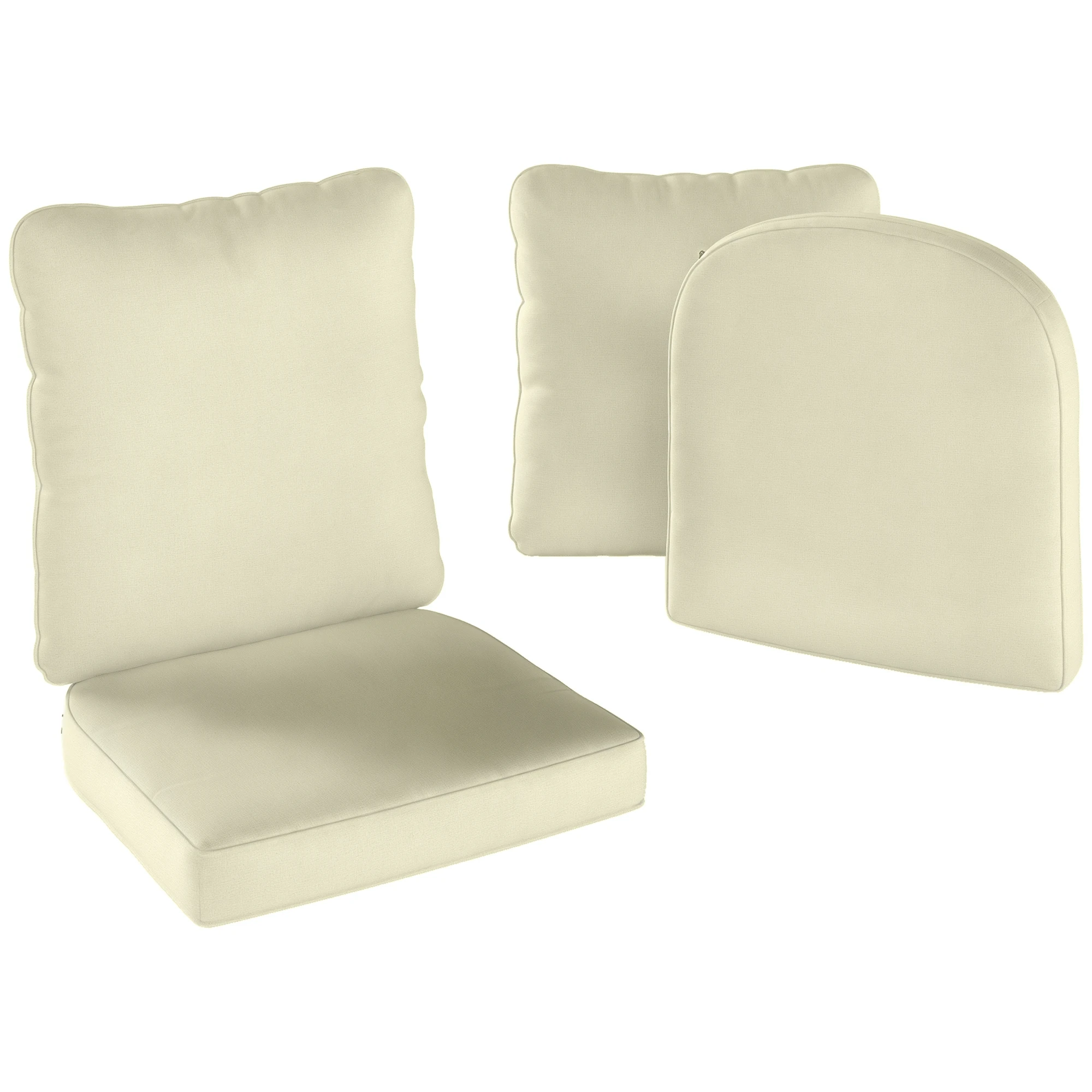 Outdoor- und Indoor-Sitzkissen-Set in Creme mit Rückenlehne, 2-teilig, Komfortabel und Stilvoll Image