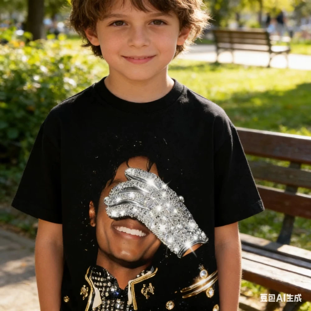 Unisex Michael Jackson MJ Bedrucktes T-Shirt Hip-Hop-Thema Digitaldruck Sommerkleidung Fan-Geschenk in Verschiedenen Größen Erhältlich