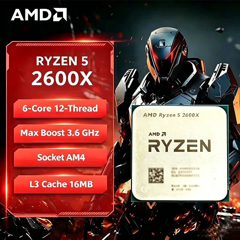 AMD Ryzen 5 R5 2600X CPU 6-Kern 12-Thread 3,6GHz 95W CPU-Prozessor LGA AM4 Gaming-CPU Ohne Verpackung Image