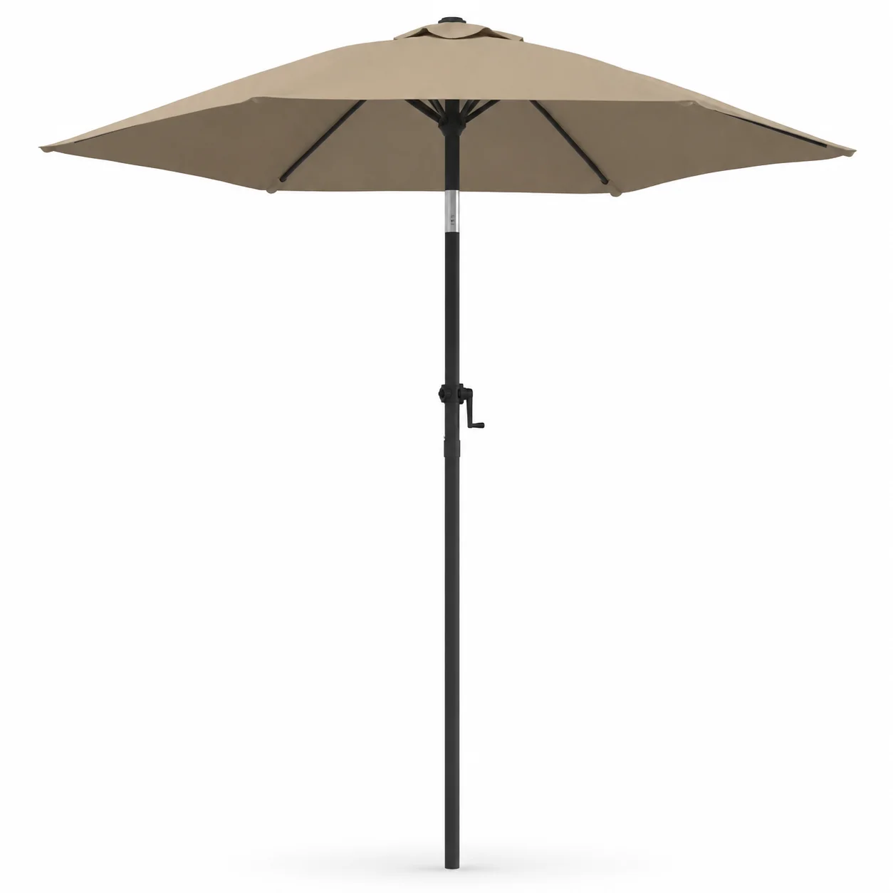 Terrassenschirm Taupe 200 x 224 cm, Aluminiumgestell, Sonnenschutz für Garten, Terrasse, Balkon, UV-Schutz, wetterbeständig, Kurbel- und Neigungsmechanismus Image