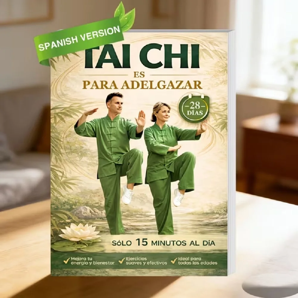 Spanische Version Tai Chi für Senioren ab 60 Jahren, 28-Tage-Programm mit 15 Minuten Tagesübung, Spiralbindung, anfängerfreundliches Anleitungsbuch Image