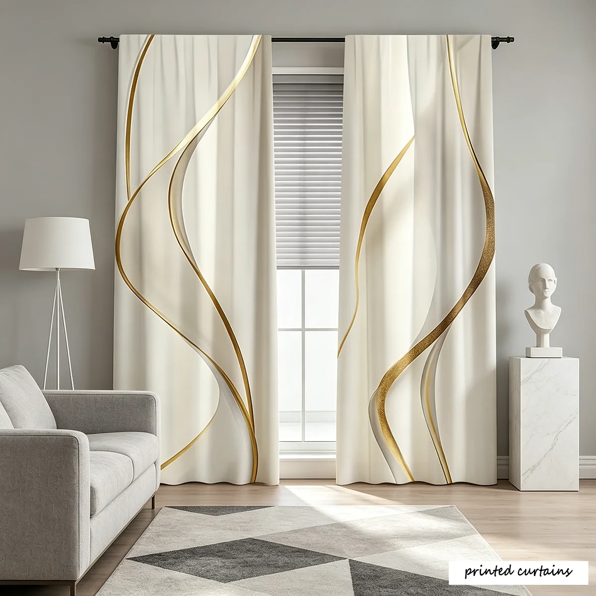 2 Stück schwarz-weiße Vorhänge im Kuhmuster-Stil mit Stangeneinsatz für Schlafzimmer und Wohnzimmer, dekorative Fensterdekoration Image