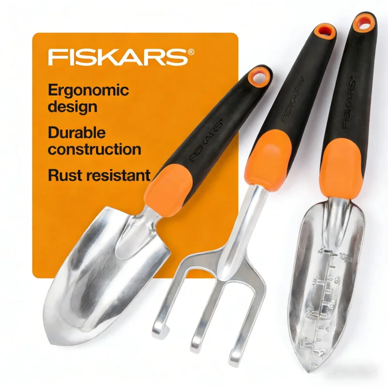 Unverzichtbares Gartenwerkzeug für den Außenbereich, multifunktionales Gartengerät, 3-teiliges Gartengeräte-Set mit Schaufel und Blumentopf, ergonomisch. Image