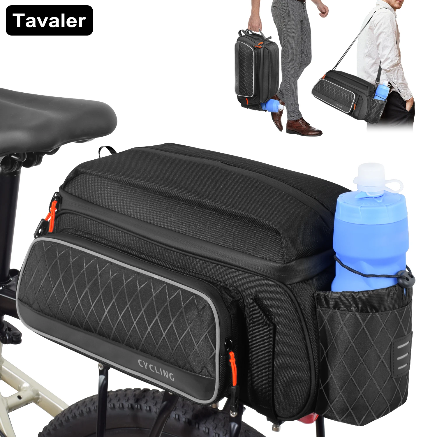Outdoor-Fahrradausrüstung Große Kapazität Fahrrad-Gepäckträgertasche Wasserdichte Reflektierende Aufbewahrungstasche Mountainbike-Hecktasche Image