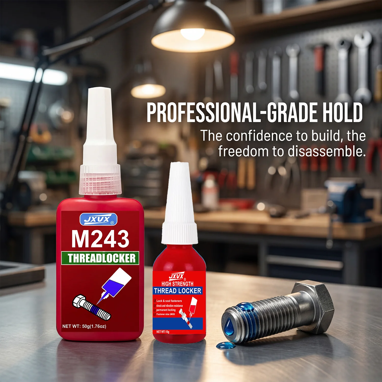 Gewindesicherungsmittel 243-271 (50 g) blau/rot – anaerobes Klebemittel mit mittlerer bis hoher Festigkeit Image