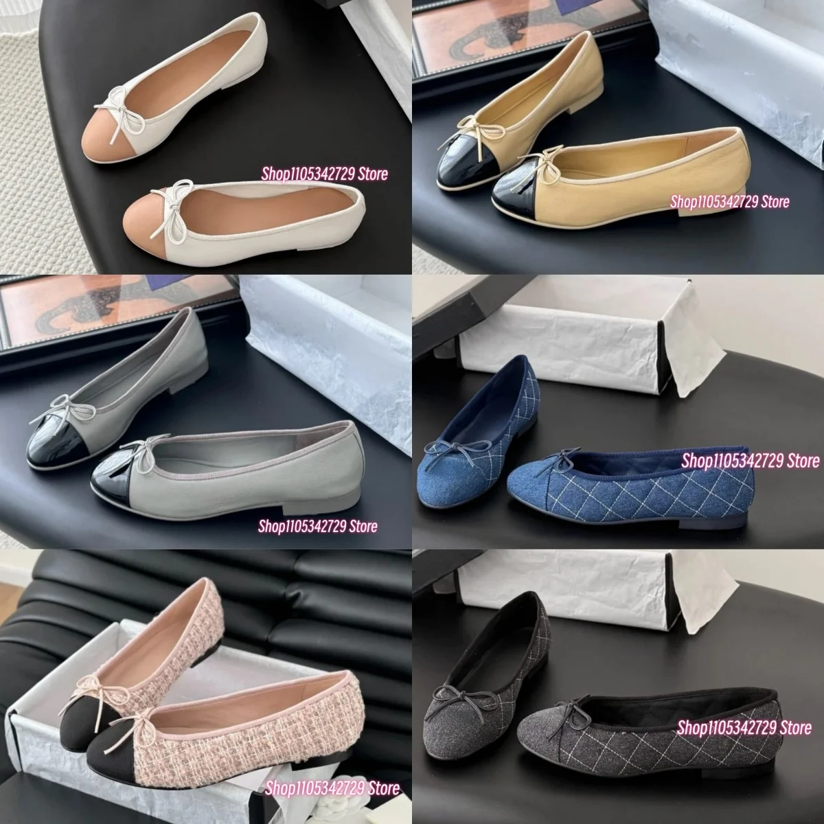 2026 Neue Mehrfarbige Damen-Ballerinas mit Schleife, Flache Lederschuhe, Damen-Spitzenschuhe, Größen 35 - 43