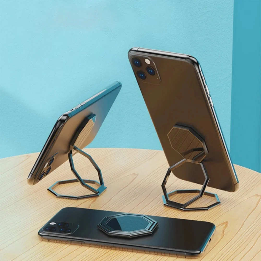 360 ° Drehbarer Metall-Klappständer für Smartphones, Mehrfach Winkelverstellbarer Desktop-Handyhalter, Universeller Tragbarer Smartphone-Halter
