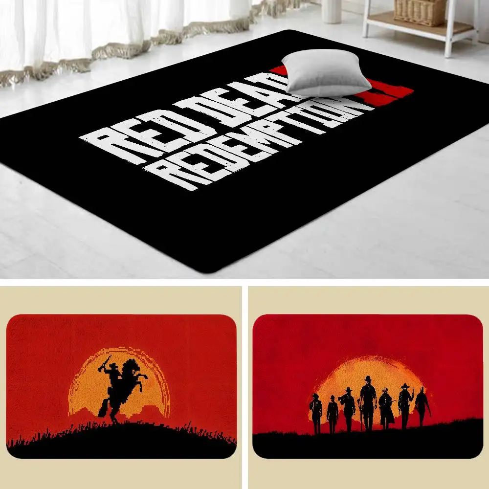 Spiel TV-Red-Dead-Redemption 2, Teppich für Wohnzimmer, Sofa, Dekor, moderner Teppich, Bodenmatte für Männer, Schlafzimmer, langlebige Teppiche Image