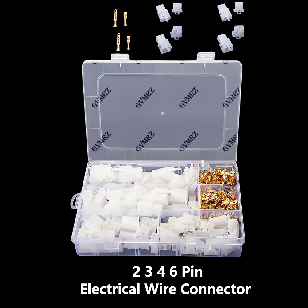 380-teiliges 2,8mm Rastermaß 2 3 4 6 Pin Elektrisches Kabelverbinder-Set, Stecker und Buchsen, 2,8mm Steckverbinder-Kabelanschluss-Kit für Auto, Motorrad, Fahrrad 4 Image