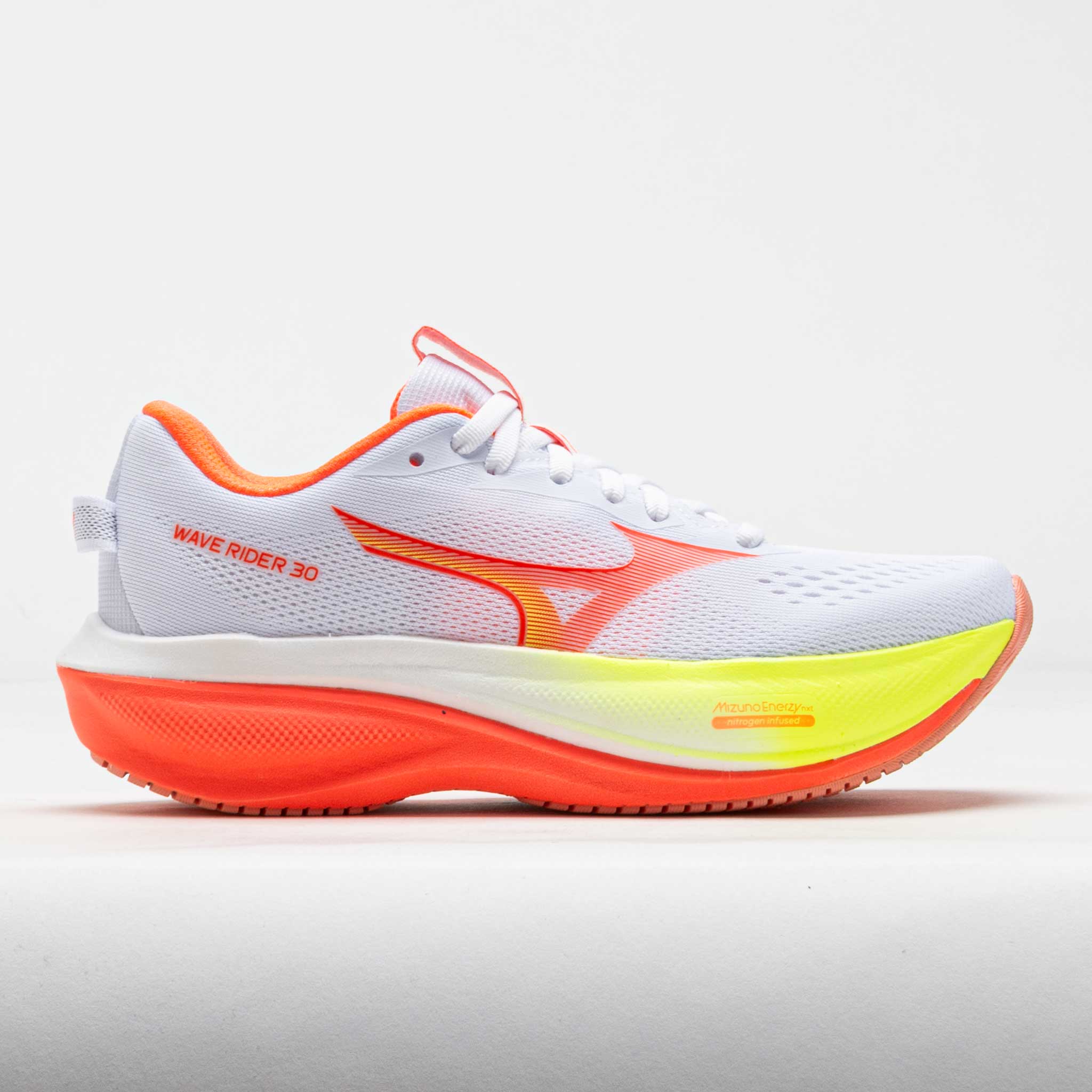Mizuno Wave Rider 30 Women's Running Shoes White/Flamingo Coral