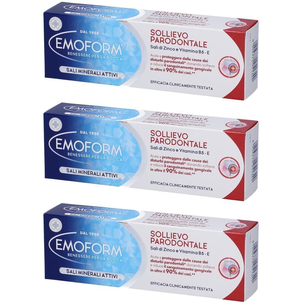 Emoform Dentifricio Sollievo Parodontale 3x75 ml