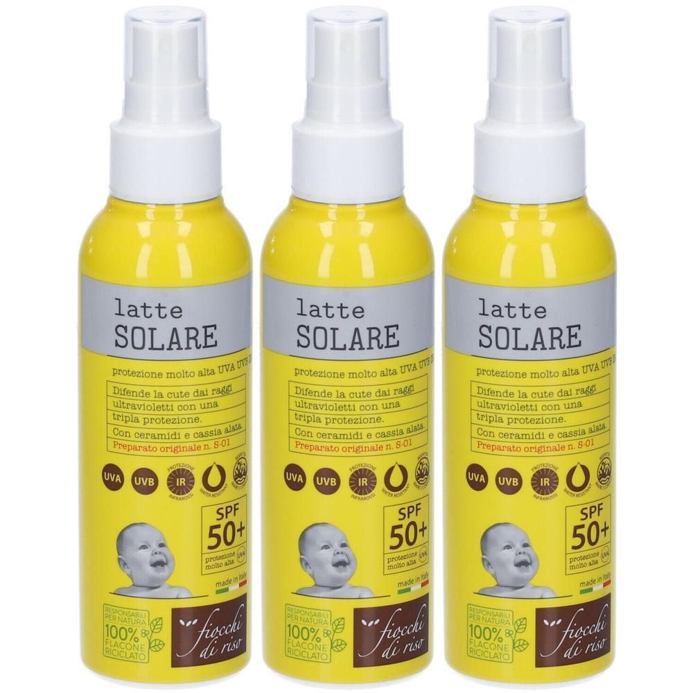 Fiocchi Di Riso Latte Solare Bimbi SPF50+ 3x140 ml
