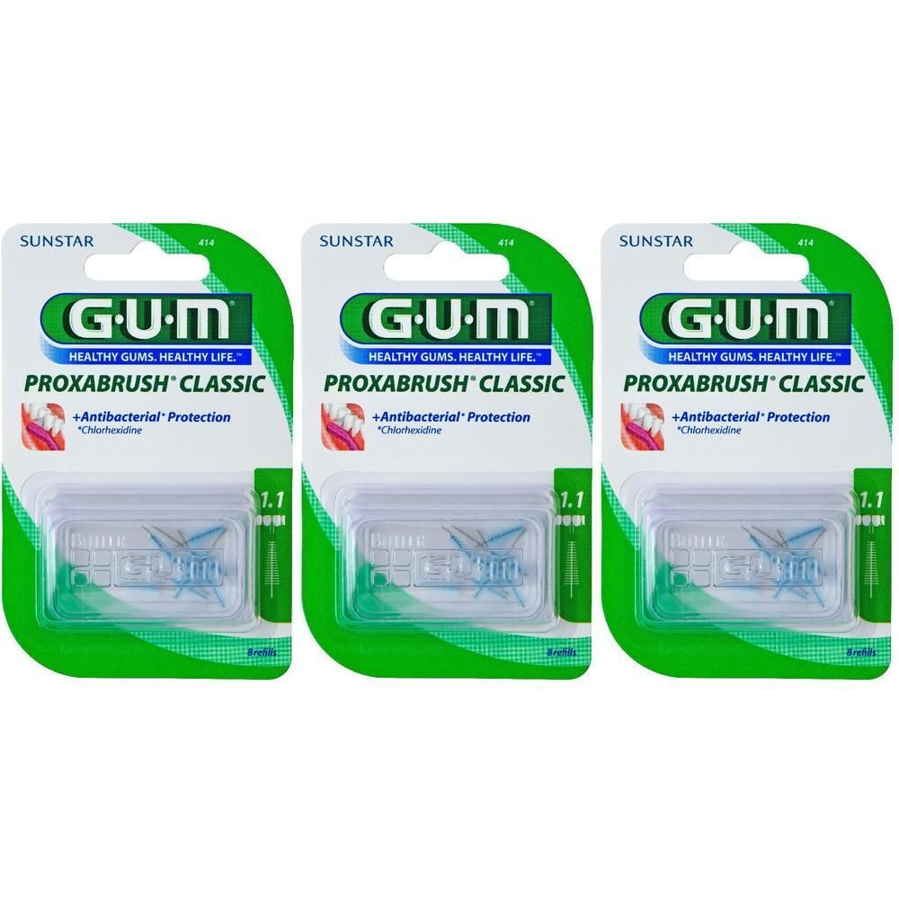 Gum® Proxabrush Classic 1,1 mm ISO 3 Ricambio 3x8 pz Spazzolino da den
