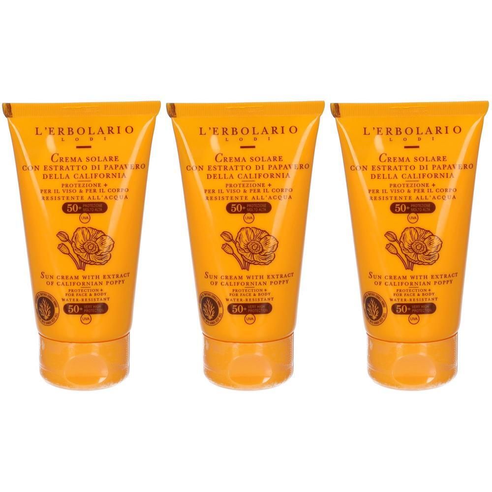 L`Erbolario Crema Solare Viso e Corpo SPF 50+ 3x75 ml