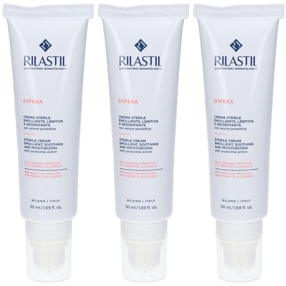 Rilastil Difesa Crema Sterile Emolliente Lenitiva Reidratante 3x50 ml