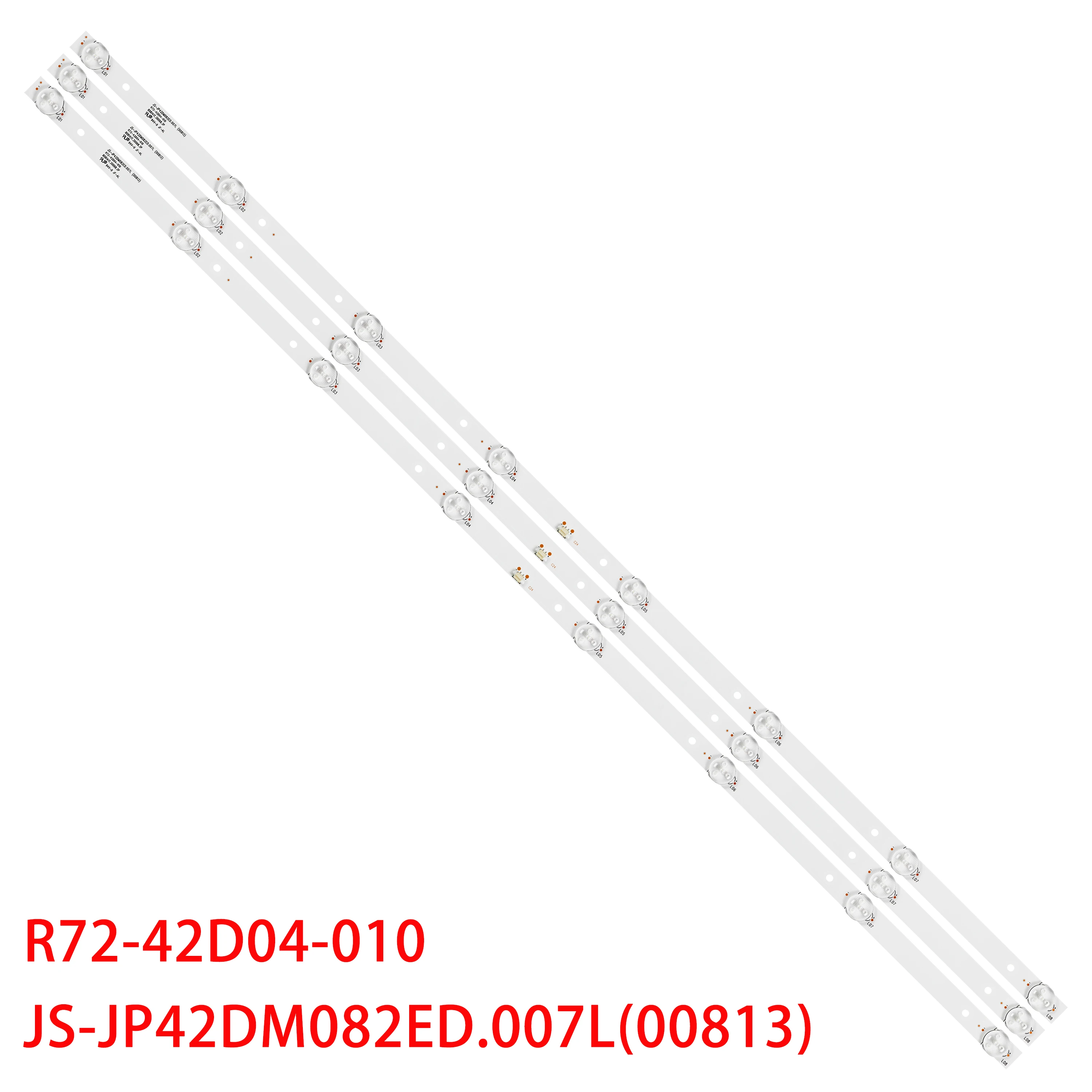 3 Stück/Set 808 mm LED-Hintergrundbeleuchtungsstreifen für JS-JP42DM082ED.007L(00813) R72-42D04-010 STARWIND SW-LED42BB200 6V LED42B200 Image