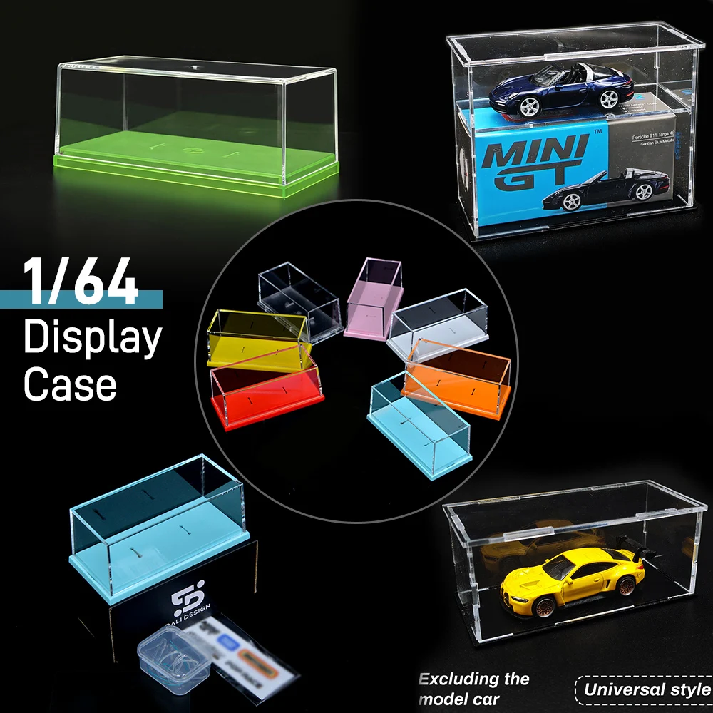 1/64 Acryl-Modellauto-Vitrine, transparente hochwertige Ausstellungsbox für MINIGT-Sammlerstücke (ohne Autos)