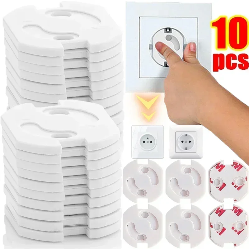 1/10 Stück Elektrische Steckdosenschutzabdeckungen für Babys und Kinder EU-Steckdosen-Sicherheitsschutz Anti-Elektroschock Steckerschutz Drehbare Abdeckungen Image