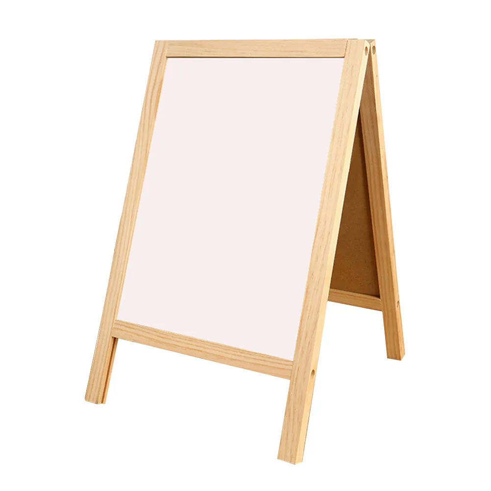 Holzständer-Tafel, doppelseitig, leicht, aus Naturholz, Kreidetafel für Bartheke, Nachrichtentafel, Beschilderung, Dekoration Image