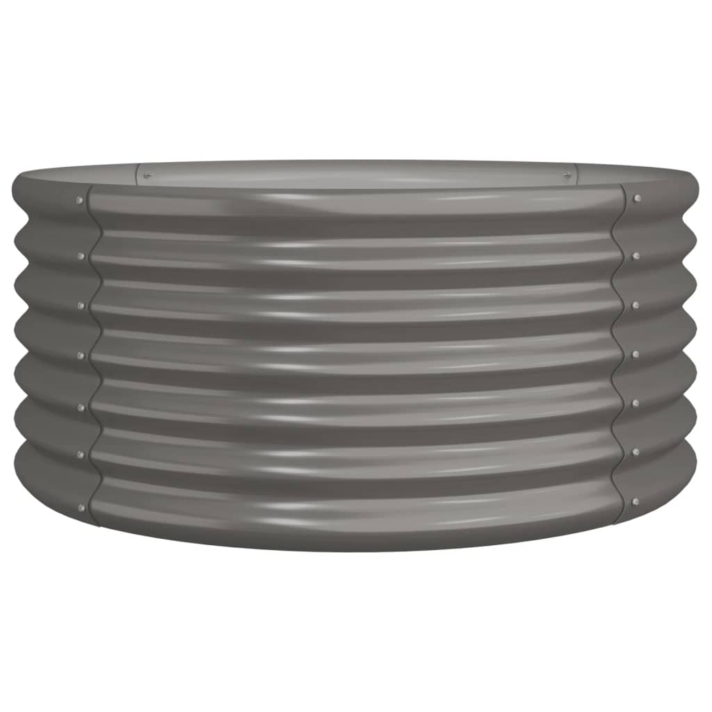 vidaXL Pflanzkübel Verzinkter Stahl 80x80x36 cm Grau Image
