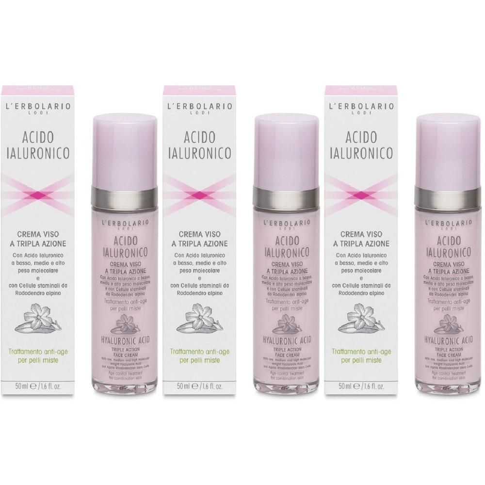 Crema Viso Per Pelli Miste Acido Ialuronico 3x50 ml