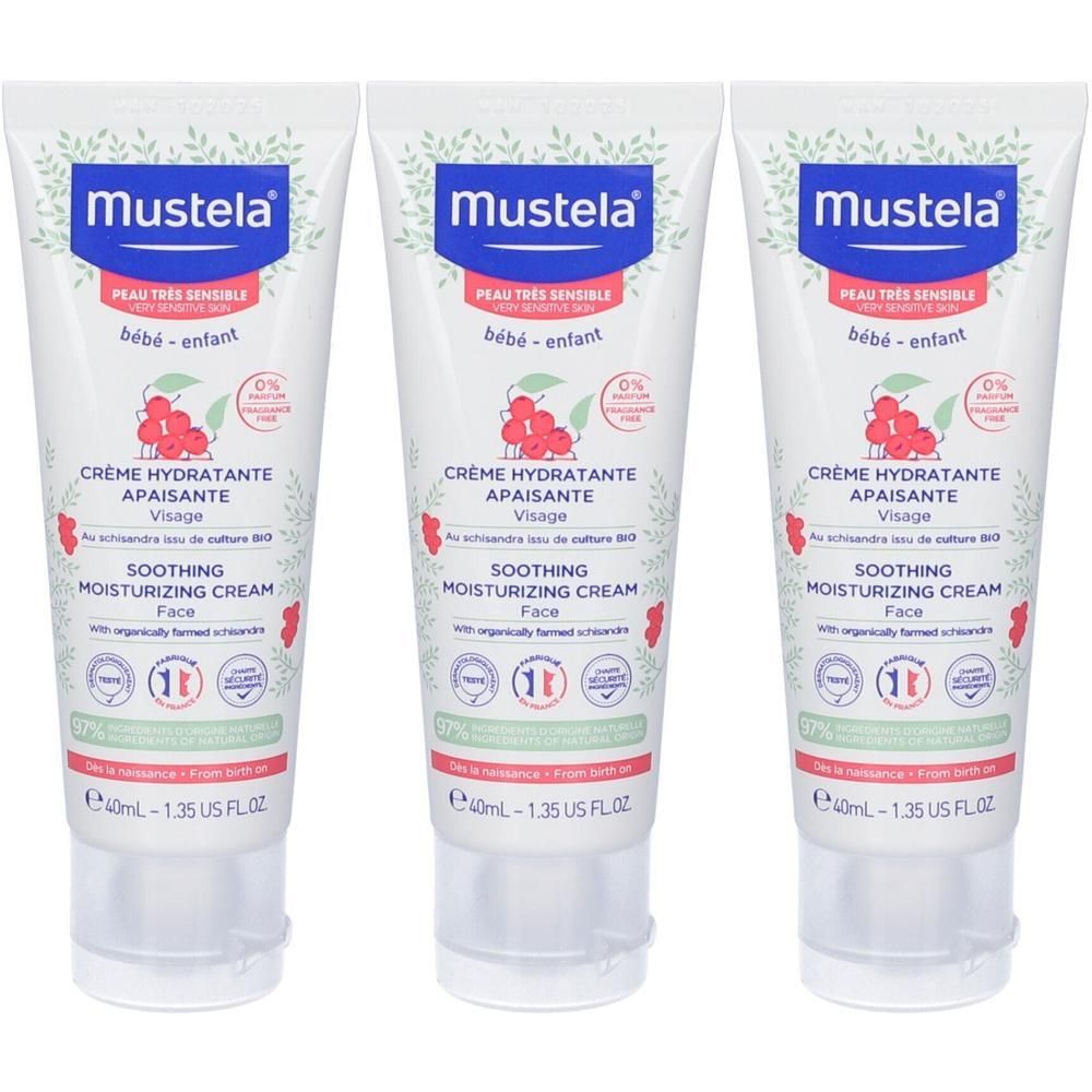 Mustela Crema Viso Idratante Lenitiva 3x40 ml
