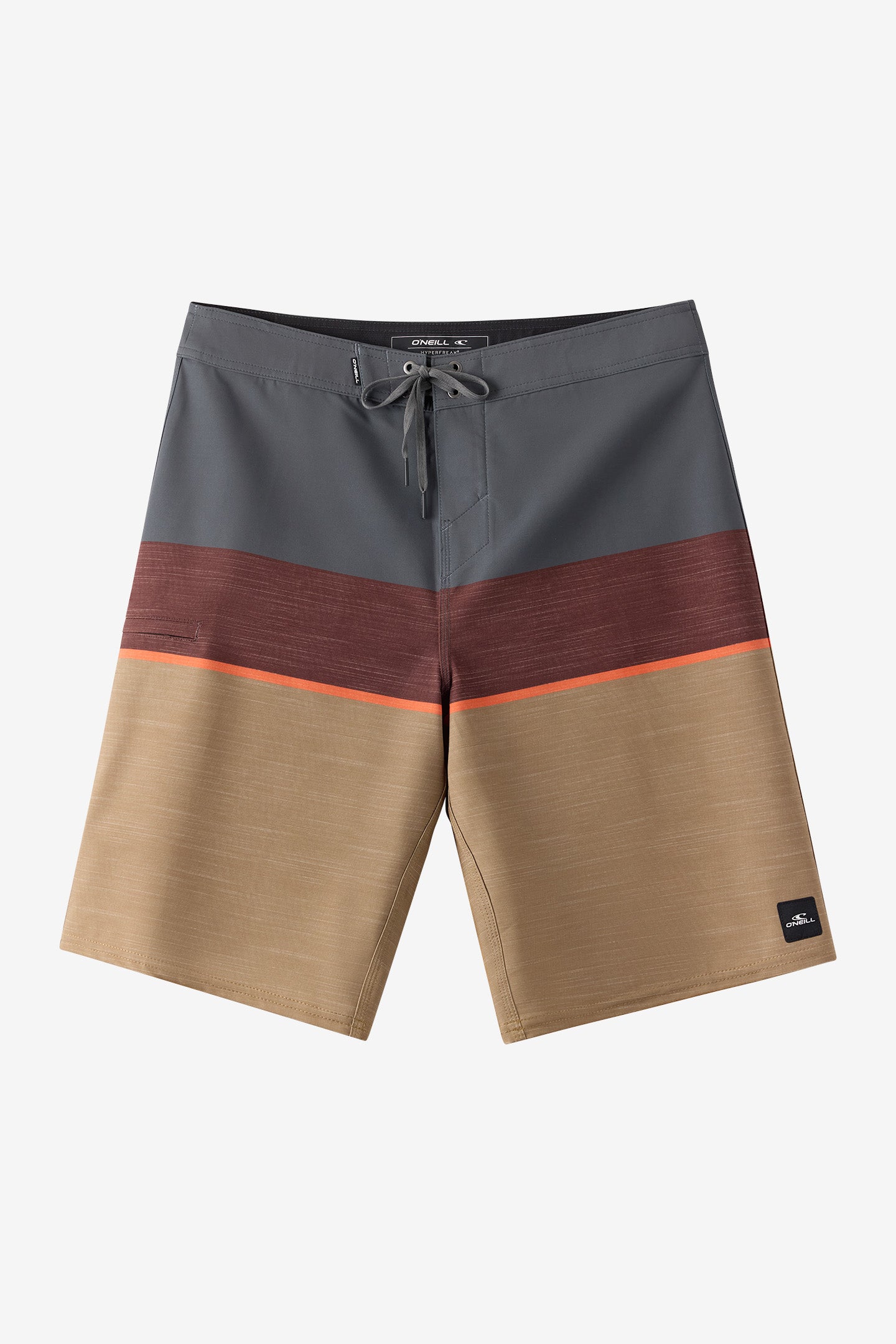 O'Neill Men's Hyperfreak Heat Block 21"" Board Shorts in Dark Khaki, Size 44, Elastane/Polyester