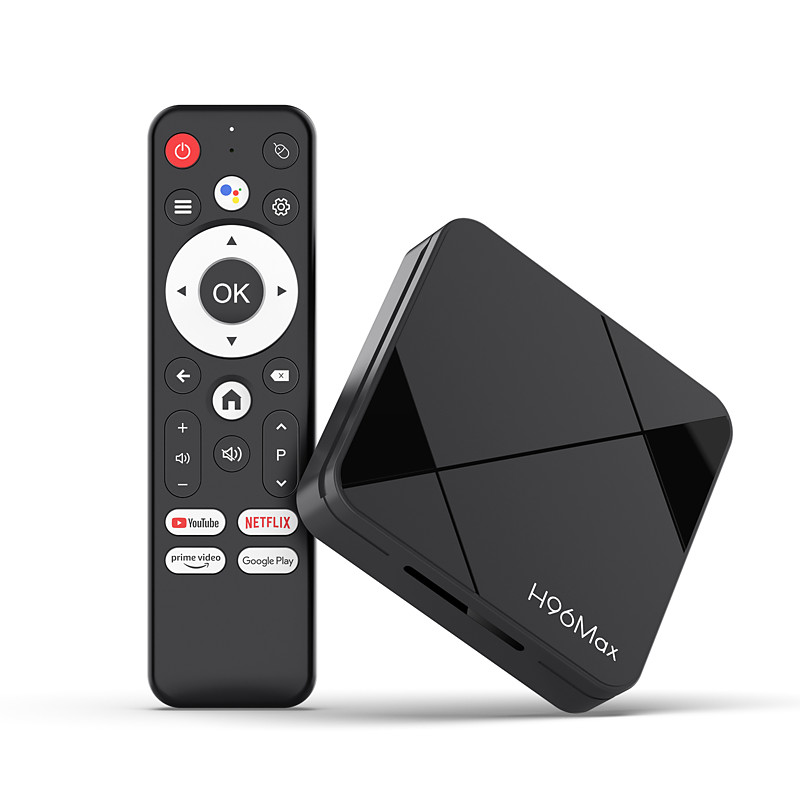 H96 Max Android 14 TV Box 4K Ultra HD Smart Streaming Media Player Ok Google Voice Remote, Support Netflix YouTube Prime Video Disney 4K UHD Streaming Device for Smart TV Home Theater