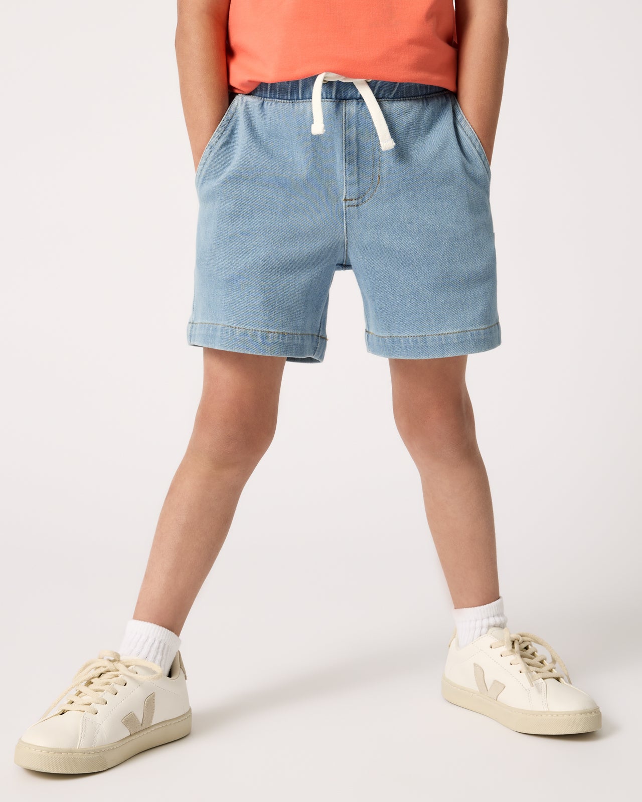 Light Blue Denim Chino Shorts - 18-24 months