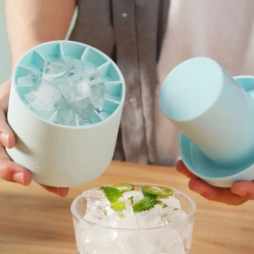 Sphere Silicone Ice Maker Bucket For Whiskey Cocktails And Chilled Drink yellow