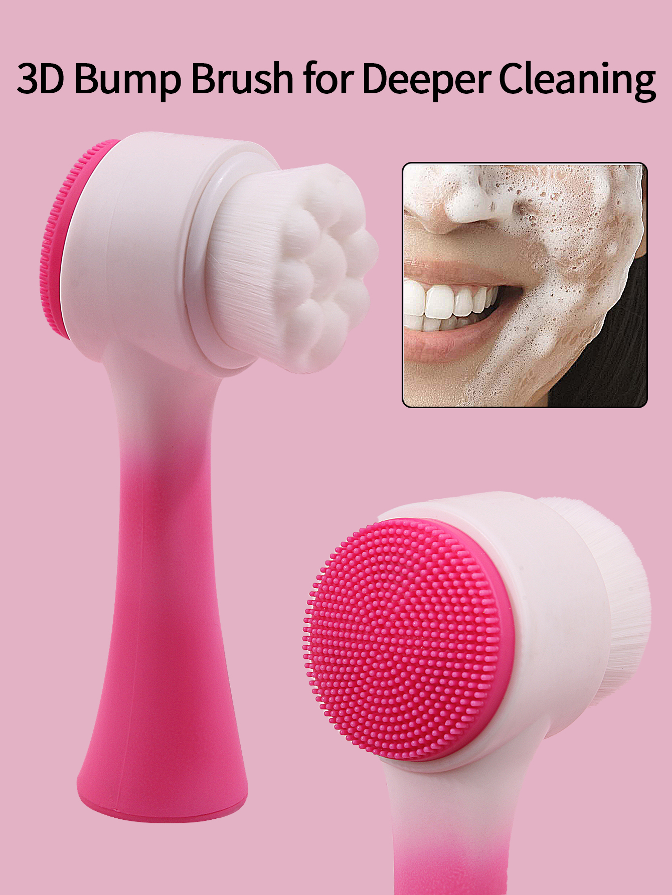 PureGlow Silicone Face Cleansing Brush For Deep Pore Cleansing & Blackhead Removal purple