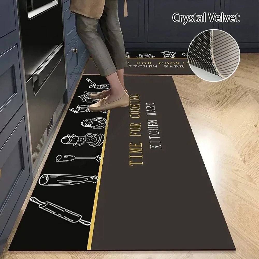 Absorbent Crystal Velvet Kitchen Mat For Bedroom Living Room And Entryway Floors 10 40cm X 120 Cm