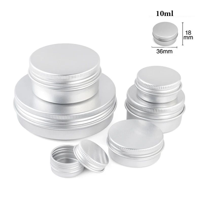 Aluminum Screw Lid Storage Tins Set 80ml X5pcs