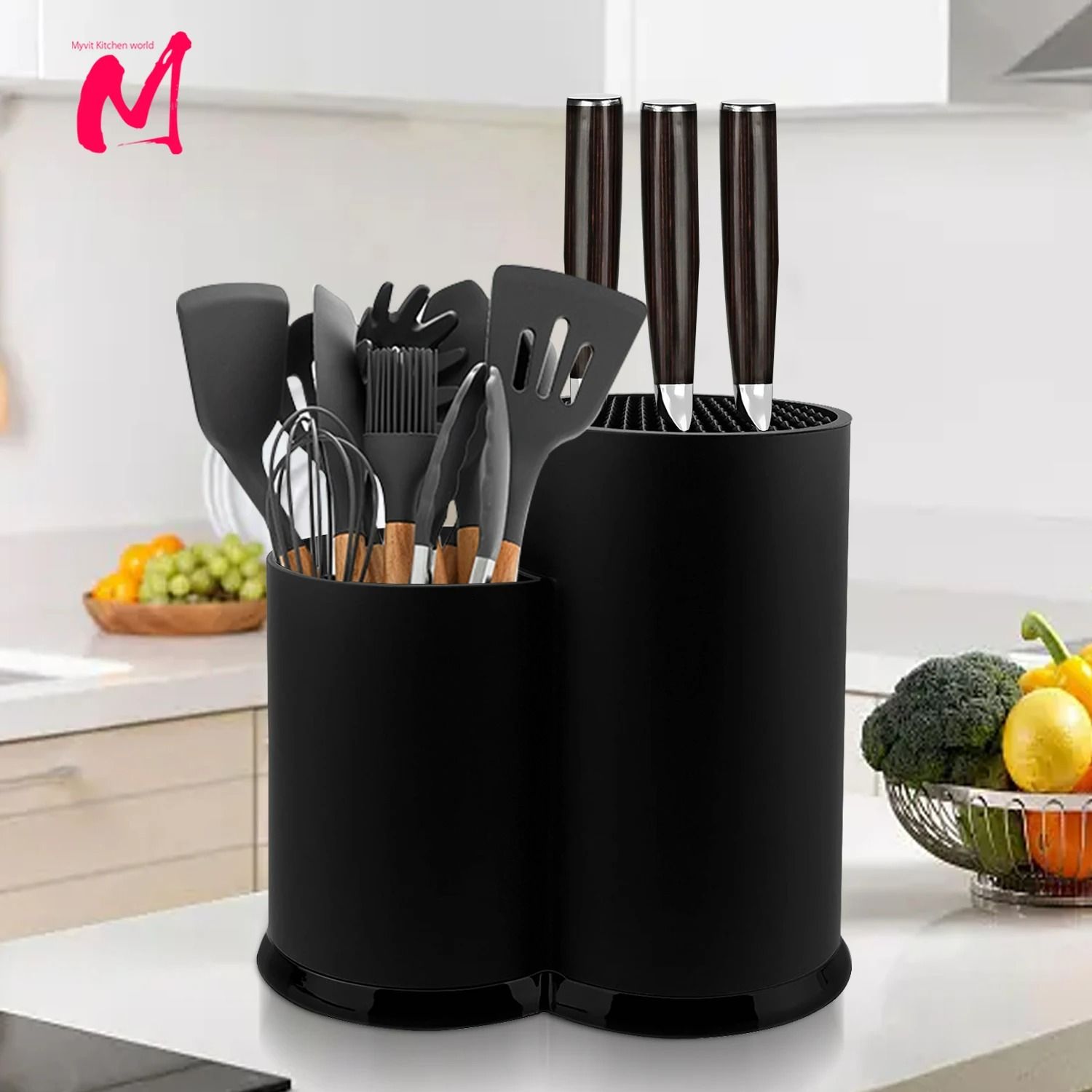 Multi Function Kitchen Knife Holder And Integrated Utensil Drainer Storage Block Multi Function Kitchen Knife Holder And Integrated Utensil Drainer Storage Block